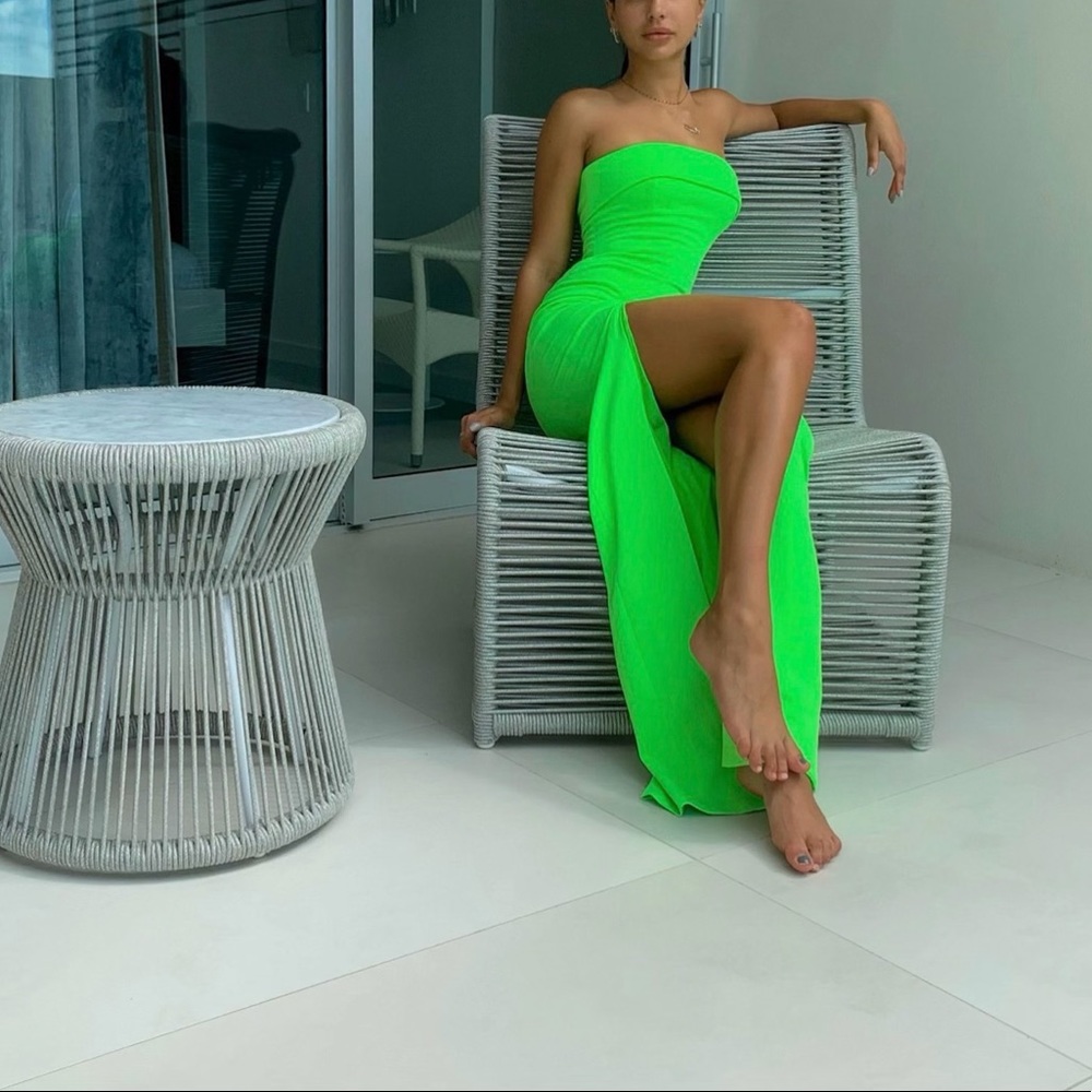 Jay Godfrey neon green dress size 2
